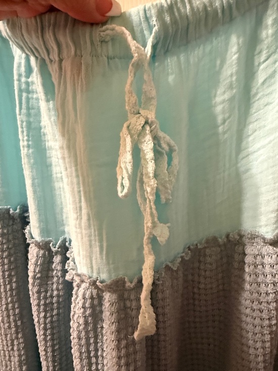 POL Aqua and Light Gray Tiered Maxi Skirt - Picture 3 of 6